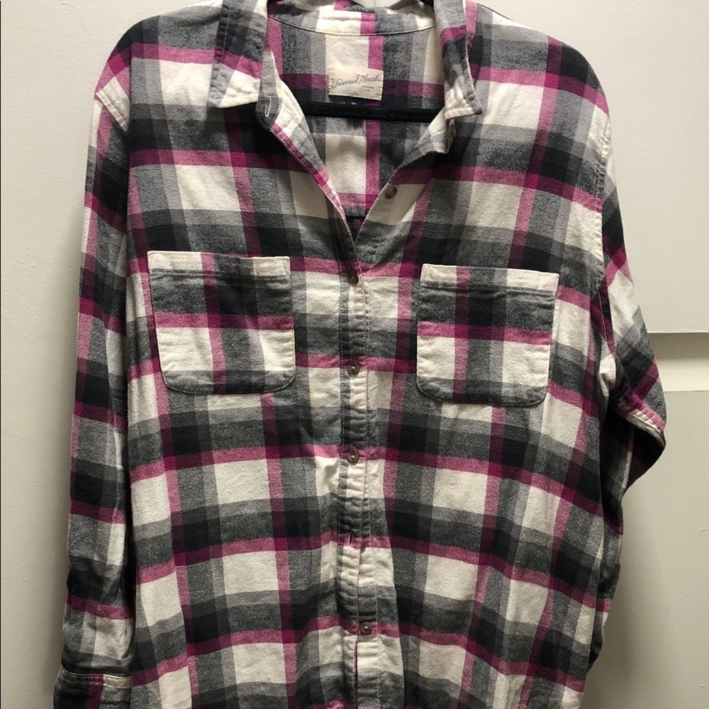 Universal Thread Plaid Shirt - Pink, Black, White